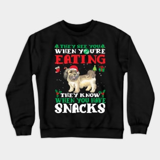 Christmas Dog Eating Snacks Crewneck Sweatshirt